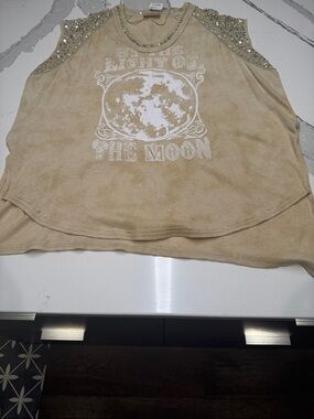 We The Free Beige Sequin-Trim Knit Tunic NWT Really Fun!